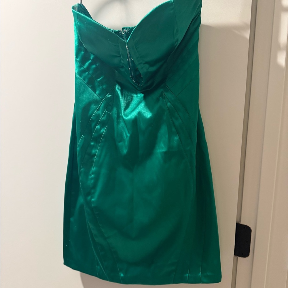 Bebe Teal Satin Skirt